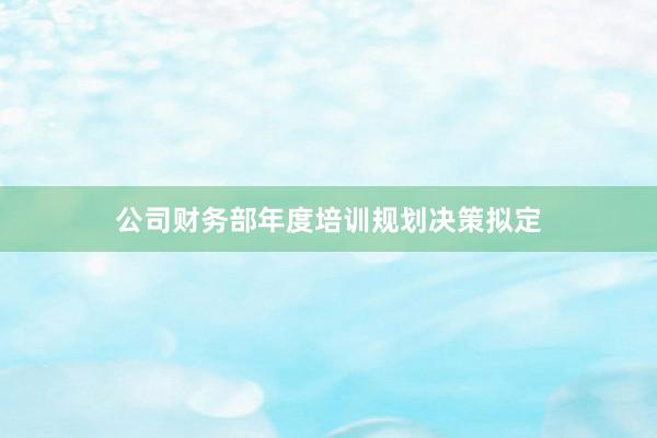 公司财务部年度培训规划决策拟定